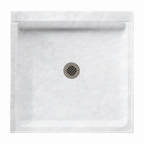 32.375-in D x 32.375-in W x 5.5-in H Solid Surface Shower Base in Ice