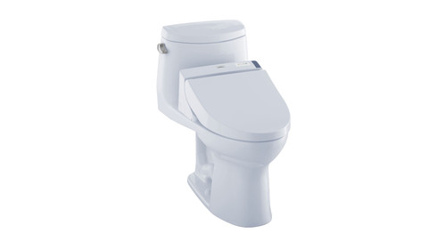 Toto MW6042044CEFG#01 1.28 GPF One-Piece Elongated Bowl with Single Flush and Washlet+ C200 Washlet in Cotton
