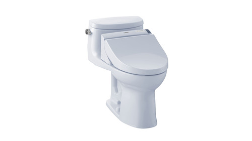 Toto MW6342044CEFG#01 1.28 GPF One-Piece Elongated Bowl with Single Flush and Washlet+ C200 Washlet in Cotton