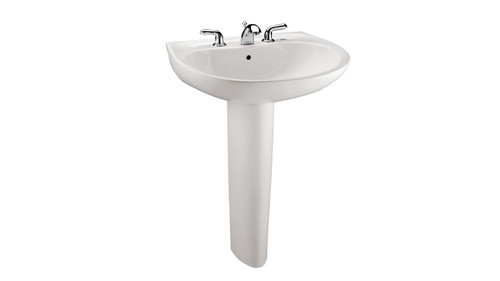 Single Hole Pedestal Lavatory with CeFiONtect in Colonial White