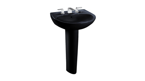 Single Hole Pedestal Lavatory without CeFiONtect in Ebony