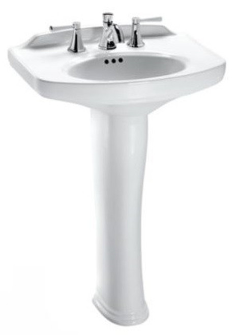 Toto LPT642.4#01 4-in Faucet Center Pedestal Lavatory in Cotton
