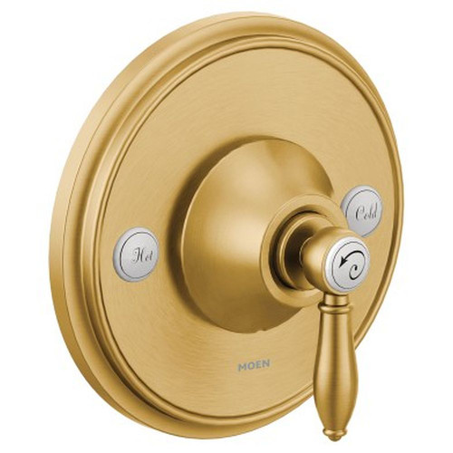 7" Wall Mount Single Handle Posi-Temp Pressure Balanced Valve Trim in Brushed Gold