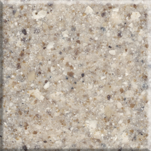 61-in X 22-in Cultured Marble Vanity Top with integral double bowls for 4" Centerset Faucets, In Latte