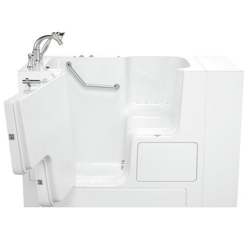 32-in. x 52-in. Outward Opening Door Walk-In Air Spa Bathtub with Left Door/Drain and Tub Faucet in White