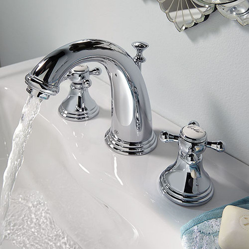 Widespread Bathroom Faucet with Cross Handles, in Polished Chrome