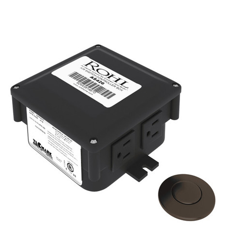Rohl AS450TCB Air Activated Switch Button with Control Box for Waste Disposal, Tuscan Brass