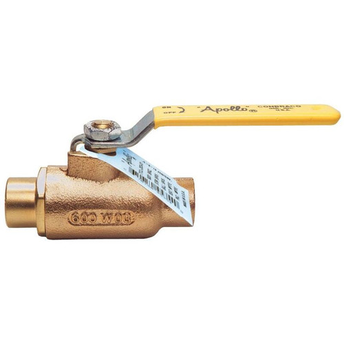 Apollo 8220201 Bronze Ball Valve, Inline, Solder, 3/8-in