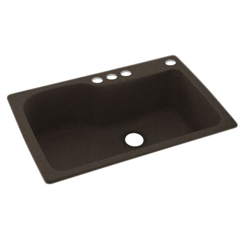 33-in D x 22-in W x 10.563-in H Solid Surface Dual Mount Single Bowl Kitchen Sink with 4-Hole in Canyon