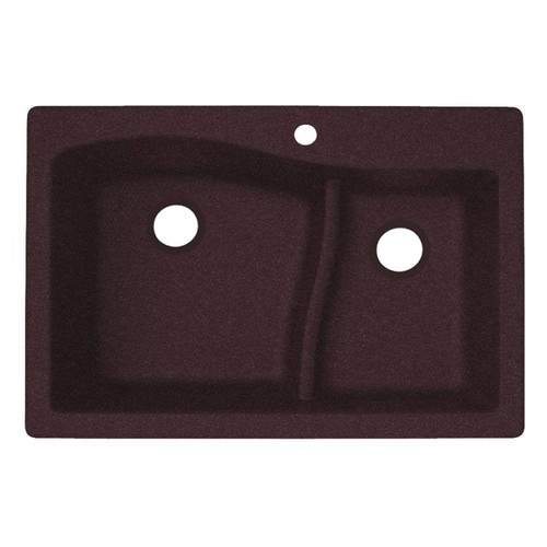 33-in D x 22-in W x 5.625-in H Granite Dual Mount Double Bowl Kitchen Sink with 1-Hole in Espresso