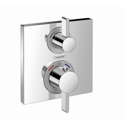 Hansgrohe 15714001 Ecostat Square Thermostatic Trim with Volume Control and Diverter, In Chrome