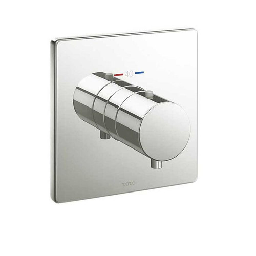 Thermostatic Mixing Valve Trim Square in Polished Nickel