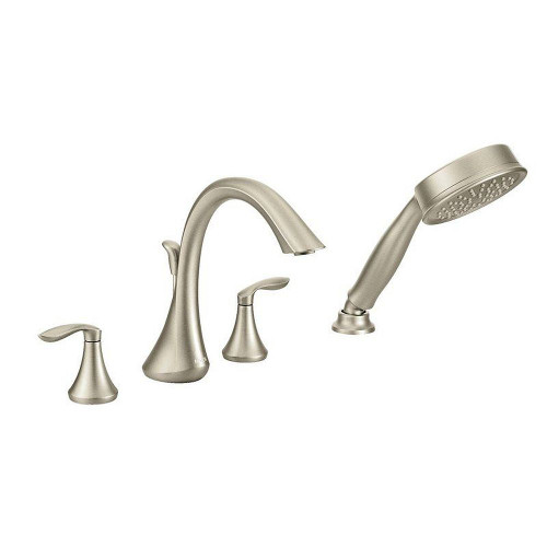 Moen T944BN Deck Mounted Tub Filler with Hand Shower in Brushed Nickel