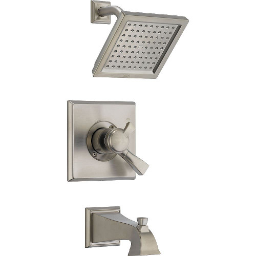 Dual Function Pressure Balanced Bath and Shower Trim with Internal Volumn Control Less Rough-in in Brilliance Stainless