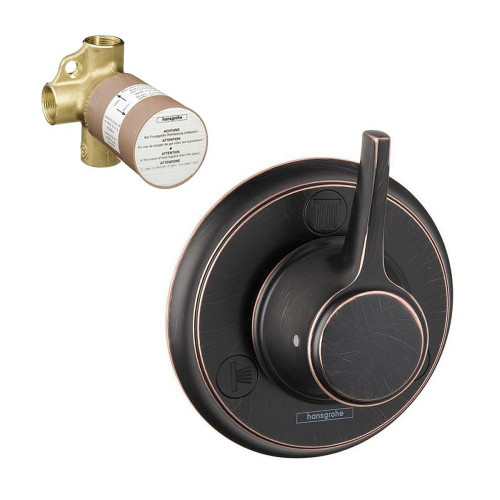 Hansgrohe K15934-15984RB C Trio/Quattro Trim with 2-Way Diverter Rough-In in Rubbed Bronze
