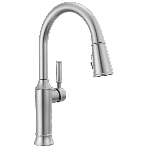 Delta 9184-AR-PR-DST Renaldi 11.56-in x 2.81-in x 16.56-in Single-Handle Pull-Down Kitchen Faucet, Lumicoat Arctic Stainless