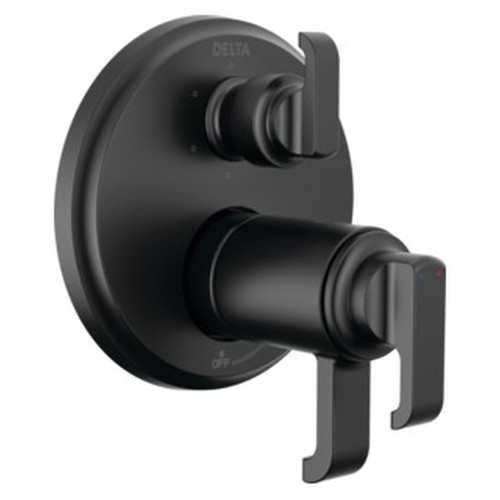 Delta T27T989-BL Tetra TempAssure 17T Series Integrated Diverter Trim with 6-Setting, Matte Black