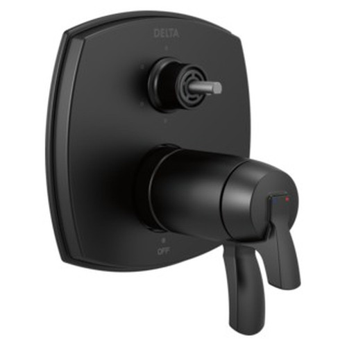 Delta T27T976-BLLHP Stryke 17 Thermostatic Integrated Diverter Trim with Six Function Diverter Less Diverter Handle, Matte Black