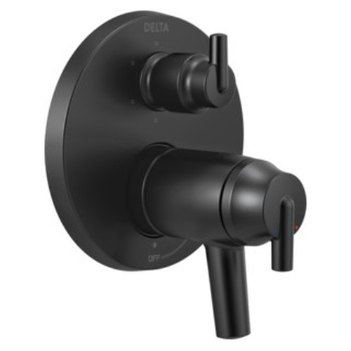 Delta T27T959-BL Trinsic Contemporary TempAssure 17T Series Valve Trim with 6-Setting Integrated Diverter, Matte Black