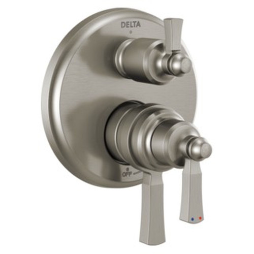 Delta T27856-SS Dorval Traditional 2-Handle Monitor 17 Series Valve Trim with 3 Setting Diverter, Stainless