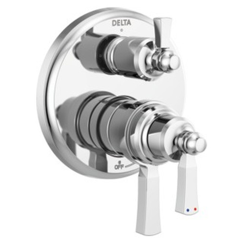Delta T27T956 Dorval Traditional 2-Handle Monitor 17T Series Valve Trim with 6 Setting Diverter, Chrome