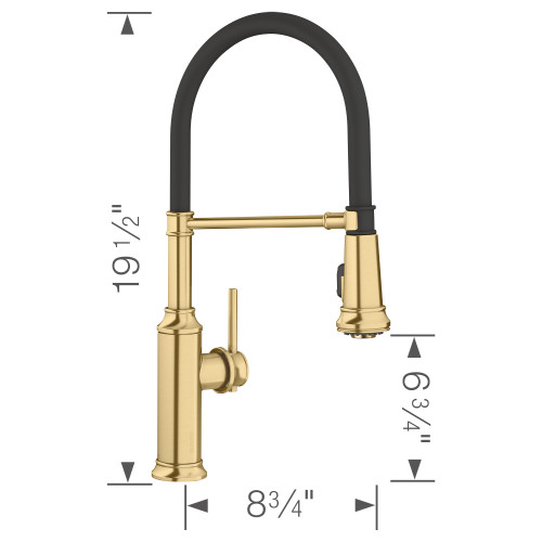 Blanco 442982 Empressa Semi-Pro Kitchen Faucet 1.5 GPM in Satin Gold