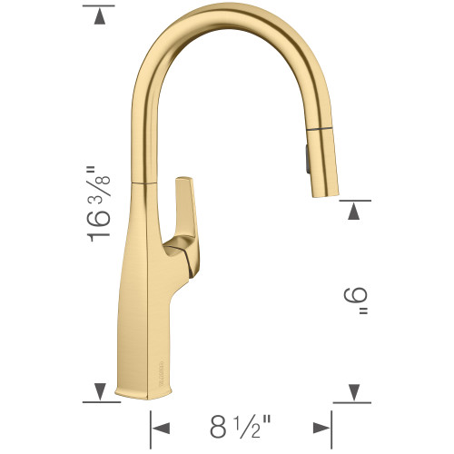 Blanco 442985 Rivana Pull-Down Kitchen Faucet 1.5 GPM in Satin Gold