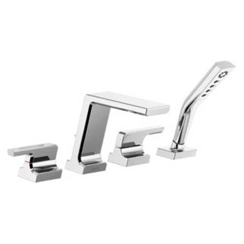 Delta T4799-PR Pivotal Delta Pivotal Roman Tub with Hand Shower Trim, Lumicoat Chrome