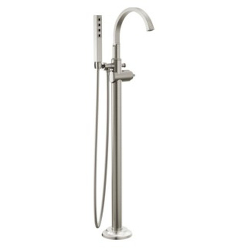 Delta T4788-SS-PR-LHP-FL Tetra Delta Tetra Floor Mount Tub Filler Trim, Lumicoat Stainless