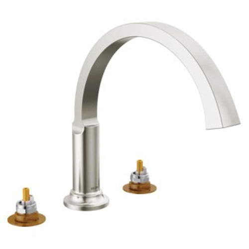 Delta T2788-SS-PR-LHP Tetra Delta Tetra Roman Tub Trim, Lumicoat Stainless