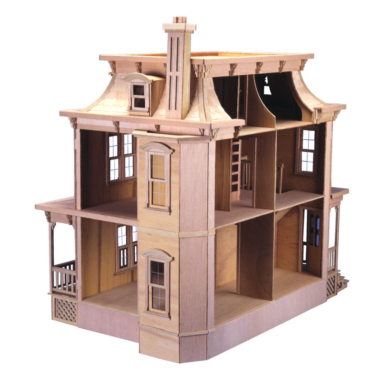 unpainted dollhouse