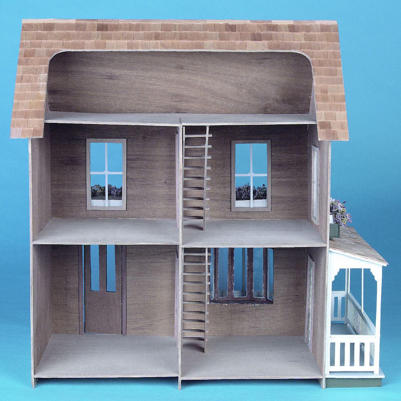 greenleaf magnolia blue wood dollhouse kit