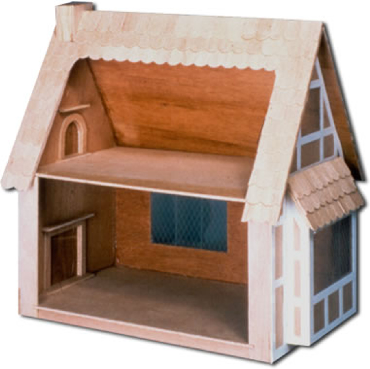 plum wooden dolls house