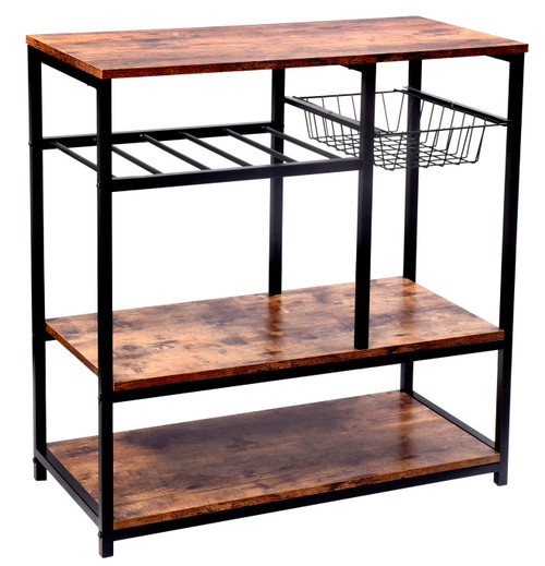 Kitchen Baker's Rack Rolling Storage Shelf Stand Organizer Workstation, 31.5×15.75×32.25 Inches