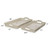 Distressed Wooden Finish Serving Trays With Handles, White, Set Of 2
