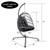 Swing Egg Chair with Stand Indoor Outdoor Wicker Rattan Patio Basket Hanging Chair with C Type bracket , with cushion and pillow Banned from selling on Amazon.(Black New arrivals within 10 days)