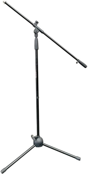 Universal Compact Microphone Stand with Adjustable Boom Height Tripod Base Collapsible Adjustable Mic Stand for Singing, Karaoke, Speech, Stage, Wedding and Outdoor Activities Black 5 Core MS HD