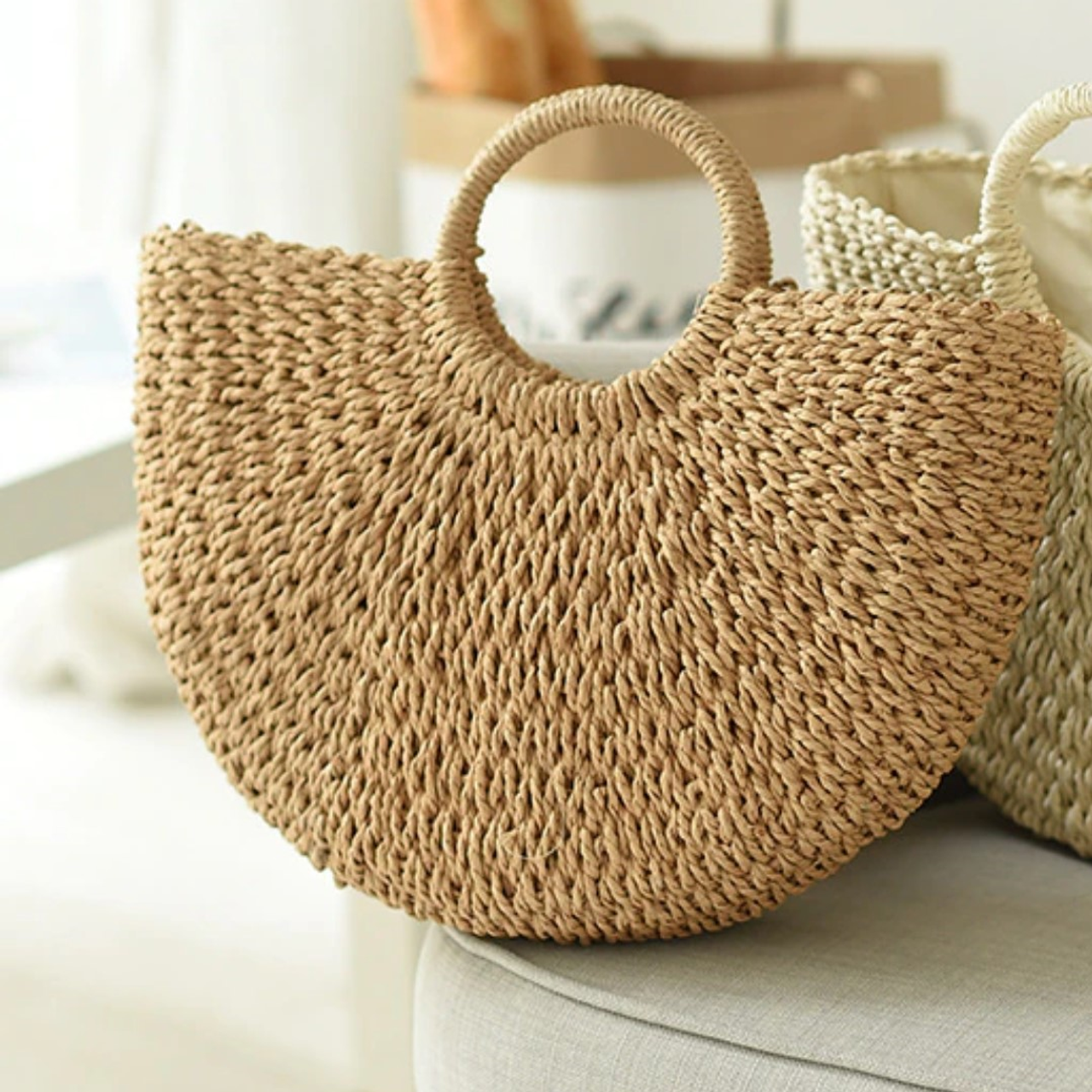 Wicker Basket Bag