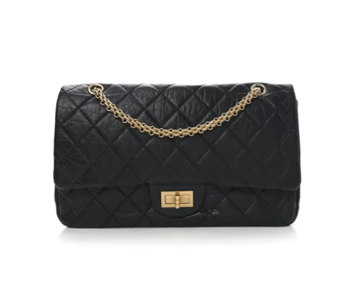 Aged Calfskin Quilted 2.55 Reissue 225 Flap Black - Replica
