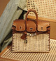 100% Hand-Crafted Hermès-Inspired Birkin 25 Picnic Basket – Barenia Leather Style