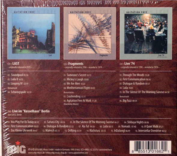 Agitation Free -  Last, Fragments, Live 74 + Live 2013 DVD 3 lps on 3 cds and 1 dvd remastered