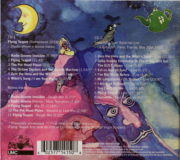 Gong - Flying Teapot deluxe 2 cd edition 5 bonus + 9 tracks live Paris, France May 1973