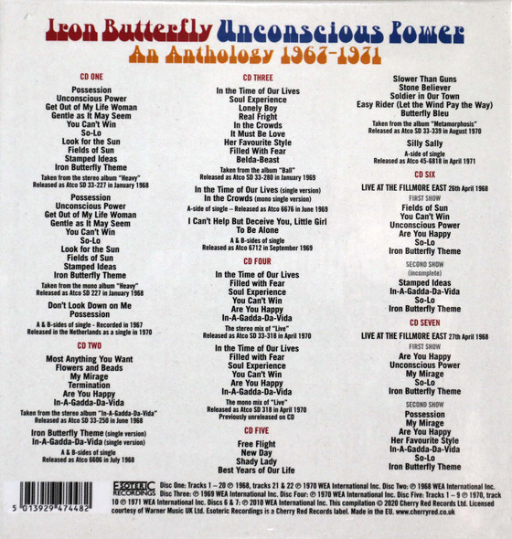 Iron Butterfly - Unconscious Power 7 cd box set 25 bonus tracks