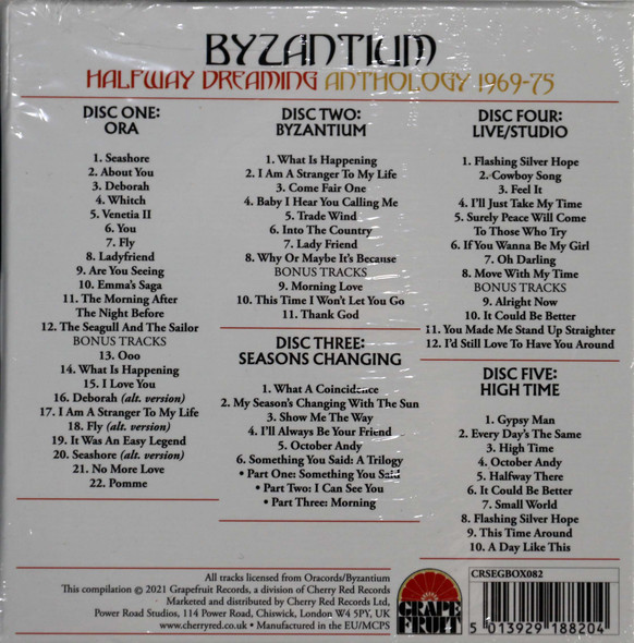 Byzantium - Halfway Dreaming Anthology 1969-75 5 cds Ora, all 4 Byzantium 