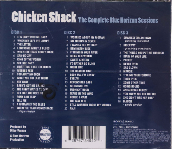 Chicken Shack - The Complete Blue Horizon Sessions 3 cds 36 tracks some bonus