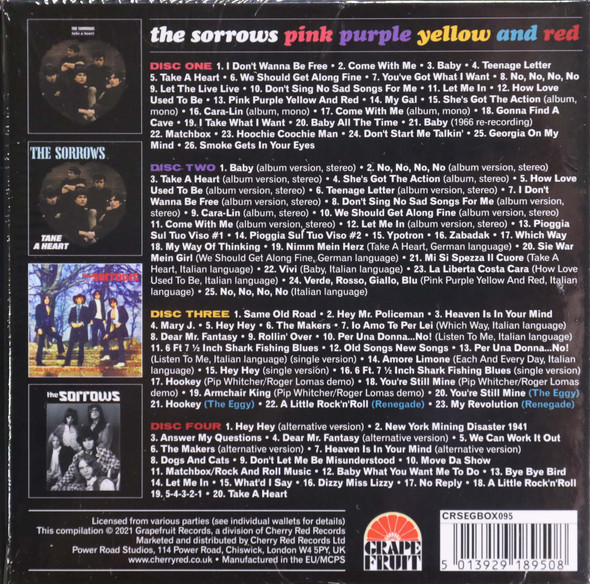 The Sorrows - Pink Purple Yellow and Red Complete Recordings 4 cd box remastered