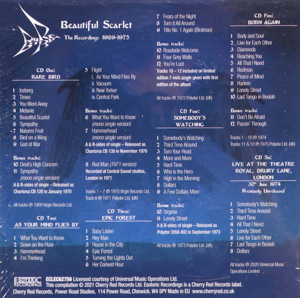 Rare Bird - Beautiful Scarlet The Recordings 1969-1975  6 cd box remastered