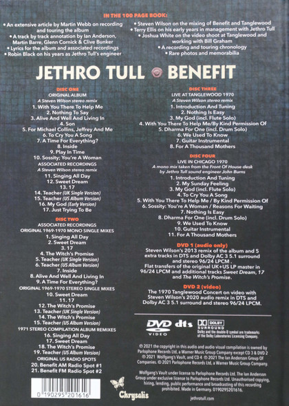 Jethro Tull - Benefit  4 cds + 2 DVD's box with booklet