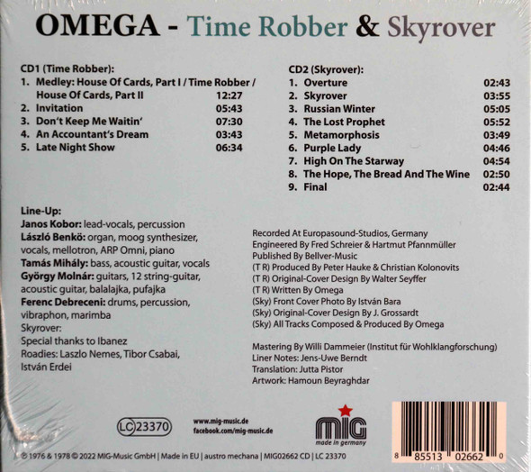 Omega - Time Robber & Skyrover 2 cds remastered 