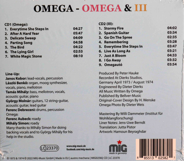Omega -Omega & III 2 cds remastered 